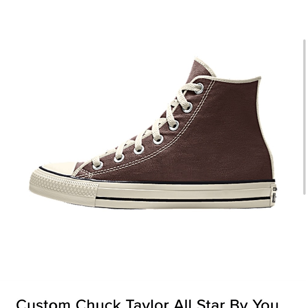 Converse Brown Canvas High Top Sneakers-Custom